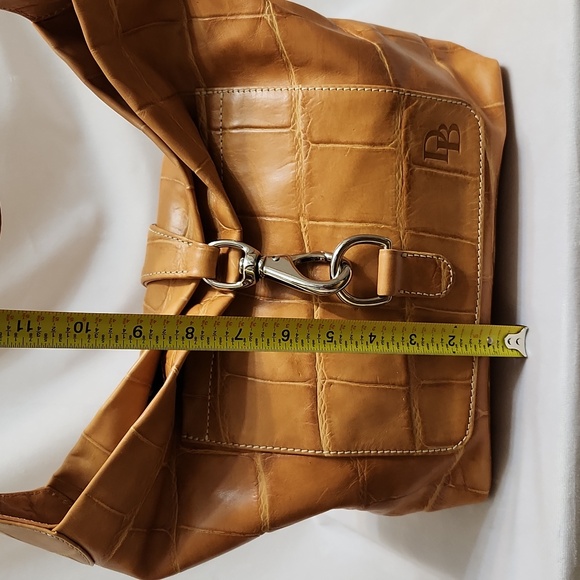 Dooney & Bourke Tan Croc Embossed Leather Shoulder Bag - Picture 7 of 16